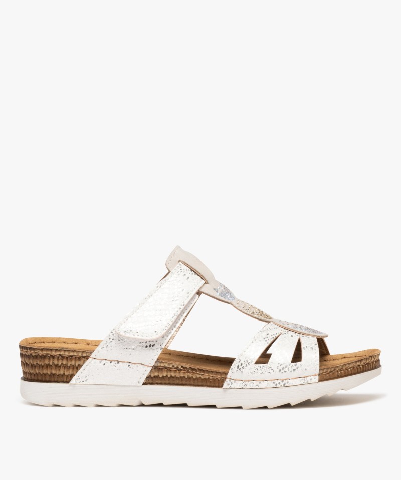 Mules confort à bride scratch et strass femme